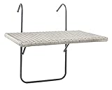 Spetebo Balkon Hängetisch Rattan Optik in grau - 60x40 cm - Klapptisch höhenverstellbar Tisch klappbar Balkon Hängetisch