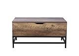 Couchtisch mit Hebefunktion Ausziehbarer Höhenverstellbarer Ablagefach Beistelltisch Konsolentisch Wohnzimmertisch mit Stauraum Modern Elegant Sehr Robust für Büro Wohnzimmer Arbeitszimmer HWT02-HOL
