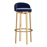 ARTSIM Drehbare Barhocker, 4er-Set, Frühstücksküchen-Thekenhocker mit Rückenlehne und Metallbeinen, Barstühle, hohe Hocker für Kücheninseln/Hausbar, Sitzhöhe 75 cm, Schwarz (Blau, 1 Stück