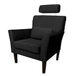 MartHome Modern Sessel Relaxsessel für Wohnzimmer Maximo Stuhl - Einzelsofa Loungesessel Wohnzimmersessel, Stoff Sessel - Relax Sessel TV Ohrensessel (Schwarz MG19)