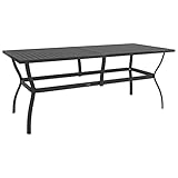 puraday Gartentisch Anthrazit 190x80x72 cm Stahl Couchtisch Gartentisch Balkontisch Terrassenmöbel Gartentische Esszimmertische Multifunktionstisch Gartenmöbel Balkonmöbel