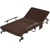 ALVALYND Faltbares Campingbett, Feldbett Klappbett Mit Auflage, Robust FüR Erwachsene, Belastbar Bis 150 Kg, FüR Outdoor, Camping, Reisen, Zuhause,B,190X30X90CM