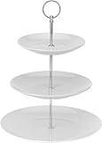 Porzellan Etagere 3-stöckig - Höhe ca. 27 cm - Etagenständer Etagenplatten Servierplatte