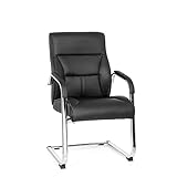 MyBuero Besucherstuhl Visiter CL110 Kunst-Leder Schwarz, Ergonomischer Freischwinger-Sessel zum Arbeiten & Relaxen mit Armlehne, Konferenz-Stuhl, Büro-Möbel, Home-Office, Warte-Zimmer, 725002