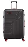 Travelite 4 Rad Koffer Größe L mit TSA Schloss, Gepäck Serie VECTOR: Robuster Hartschalen Trolley in stylischen Farben, 072049-01, 77 cm, 103 Liter, schwarz/rot