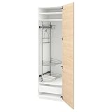 Ikea METOD/MAXIMERA Hochschrank mit Reinigungsinnenraum, 60x60x200 cm, weiß/Askersund leichter Asche-Effekt