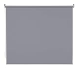 deko-raumshop Verdunkelungsrollo Kettenzugrollo Seitenzugrollo Rollo Dunkelgrau Breite 60-200 cm Raum verdunkelnd Blickdicht lichtundurchlässig Wandmontage Deckenmontage Träger Metall (200 x 180 cm)