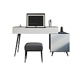 TEmkin Kommode, moderner Schminktisch, Schminkset, Kommode, Schreibtisch mit Spiegeln, Schminktisch, Schreibtisch mit Schubladen und gepolstertem Hocker (Farbe: lang 1 m) (lang 1 m)