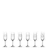Leonardo Casella Sekt-Gläser 6er Set, Prosecco-Glas mit Mustern, spülmaschinengeeignete Sektkelche, stoßfeste Champagner-Gläser, 190 ml, 061798