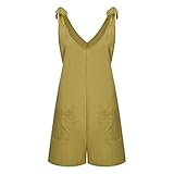 Sofa Für Terrasse Solider, ärmelloser Bandage-Shorts-Overall für Damen mit Gürteltasche Jumpsuit Pyjama