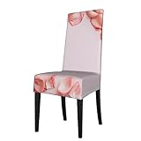 BONDIJ Stuhlhussen, weicher Stretch-Sitzbezug, abnehmbare Sitzbezüge für Esszimmerstühle, Rosa