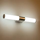 ELINKUME LED Wandleuchte Badleuchte Spiegellampe Badezimmerlampe Warmweiß 8W Badlampe Wand Edelstahl und Acryl Bad Wandlampe 40cm