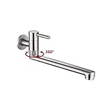 SJQKA 304 Edelstählen Kalte Wand Art Küchenarmatur Spritzpistole Tank Pflanzliche Waschbecken 4 Universal - Wand Montierten Wasserhahn Verlängert,B