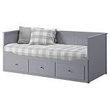 Ikea HEMNES Tagesbett mit 3 Schubladen/2 Matratzen, 80x200 cm, grau/Vannareid extra fest