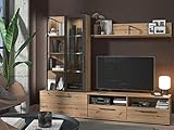 TV-Möbel TV-Wand mit Stauraum - Eichefarben & Schwarz - Dublin