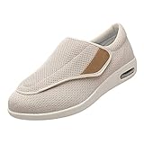YOGYE Diabetiker Orthopädische Verbandschuh,Verstellbare,extra breite Hausschuhe,für Diabetiker,geschwollene Füße,Plattfuß,Hallux Valgus,Schmerzen im Fußgewölbe,Ballen,beige▁39