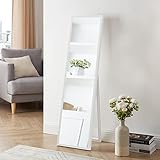 [en.casa] Standspiegel Giovinazzo 150x35 cm Ganzkörperspiegel MDF-Rahmen rechteckig Ankleidespiegel kippbar neigbar Weiß