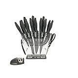 Intirilife 17-teiliges Set Küchenmesser mit Messerblock und Schärfer Sparschäler multifunktionale Schere und Messer - Zum Schneiden Schälen und auch Knacken von Walnüssen
