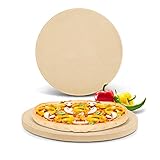 GGC Kleiner Pizzastein für Öfen und Grills, 25,4 cm runder Backstein für Brot, Thermoschockbeständig zum Kochen von Stein, zur Herstellung von Pizzabrot, Keksen und mehr