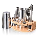 Cocktail Shaker Set,Esmula 750ML 12 Teiliges Edelstahl Barkeeper Kit Geschenk für Männer, Frauen, Freunde, Home Stylish Bar Tool Set mit Cocktail Rezeptheft