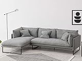 Vente-unique Ecksofa - Ecke Links - Stoff - Hellgrau - LESPI