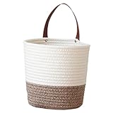 DOITOOL Aufbewahrungskorb Zum Aufhängen An Der Wand Organizer Aus Leder Minimalistische Heimdekoration Tischdekoration Kinderzimmer Hängekorb Kleiner Hängekorb
