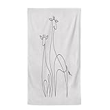 Strandtuch XXL Schwarze Giraffe Strandhandtuch Schnelltrocknend Sandfrei, Mikrofaser Badetücher Strandtücher für Camping Reise Fitness Wandern, Leichtes Dünnes Tragbares Strandlaken, 150x200 cm