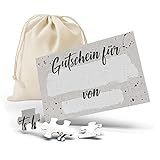 Spicyshirts Gutschein Puzzle 24-teilig, personalisierte Geschenke Idee, Gutschein zum selber ausfüllen, Gutscheinkarte zum Selbstausfüllen, mit Baumwoll-Säckchen
