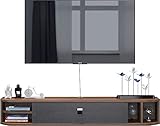 CENAP Schwebende TV-Regale, schwebende TV-Einheit zur Wandmontage unter dem TV-Ständer, schwebende TV-Konsole, Unterhaltungsregal, Wand-TV-Schrank für Wohnzimmer/K Braun/120 cm