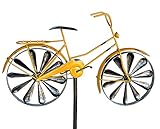 DanDiBo Gartenstecker Metall Fahrrad XL 160 cm Gelb 96101 Shabby Windspiel Windrad Wetterfest Gartendeko Garten Gartenstab Bodenstecker