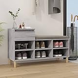 FIRBNUS 102x36x60 cm Schuhregal Grau Sonoma Holzwerkstoff Schuhaufbewahrung Schuhorganizer Stauraum Schrank Schuhschrank Holz Shoe Rack Holzschrank für Eingang Flur Praktische & Elegante Design