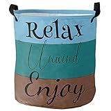 Kleider Tasche Sommer Meer Strand Bauernhaus Land Rustikales Holz Wäschesortierer Stylisch Laundry Hamper Mit Griff Wäschesammler Für Schlafzimmer Wäsche Waschküche,40X50Cm