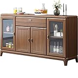 Concise Wooden Sideboard Wood Buffet Storage Table Sideboard Console Table with 3 Drawers 2 Doors for Dining/Living Room/Kitchen 55.3in Walnut