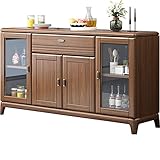 Concise Wooden Sideboard Wood Buffet Storage Table Sideboard Console Table with 3 Drawers 2 Doors for Dining/Living Room/Kitchen 55.3in Walnut