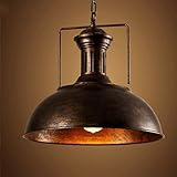 FRIDEKO HOME Pendelleuchte Esstisch Vintage,Deckenlampe Rostoptik Industrie Hängeleuchte Ø40cm Breite Wohnzimmer Retro Deckenleuchte Schwarz Schlafzimmerlampe Esstischlampe Küchenlampe Rustikal Stil