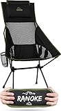 normani Ultraleichter klappbarer Campingstuhl XXL Campingsessel mit Langer Rückenlehne und Kissen Outdoorstuhl Strandstuhl Reisestuhl Faltstuhl Anglerstuhl - Traglast 150kg (330 lbs) Farbe Oliv