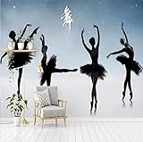 BeNsil Benutzerdefinierte Tanzwandpapier 3D Modern Dance Ballett Yoga Studio Wandgemälde Industrielle dekorative blaue Hintergrundtapete*430 cm x 300 cm (169,3 x 118,1 Zoll)