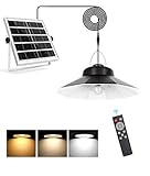 Sheersexykiss Dimmbare Solar Hängelampen für Außen & Innen, 1200LM 100 LED Solarlampen mit Fernbedienun,IP65 Wasserdicht Solar Wandleuchten für Garten/Veranda/Garage/Balkon/Scheune/Pavillon/Terrasse