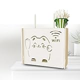 Wall Mounted Data Cable Storage Box WLAN Router Regal Wand Wall Mount Cable Organizer Wandregal Wandbehang,B24x8.5x20cm