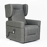 POLTRONE ITALIA Lexa 2 Motoren Sessel mit aufstehhilfe Medizinisches Gerät abnehmbare Armlehnen Mikrofedersitz fernsehsessel elektrisch schlafsessel Dunkelgrau