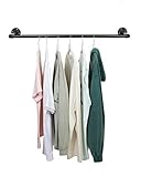 Kleiderstange Garderobe Industrieller Stil Design Schwarz für Wand | Breite 50 cm x Tiefe 30 cm | Wandmontage | Garderobenstange | Ankleidezimmer | Schlafzimmer | Garderobe | begehbarer Kleiderschrank
