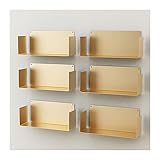 LXBAMKEA 5 Satz Schwebend Wandmontage Regale, DIY Wand-Dekor Leiste, Schlafzimmer, Wohnzimmer, Badezimmer, Arbeitszimmer Sammlungen Anzeigen Wandregal, Ornament Lagerung Racks (Color : Gold, Size :