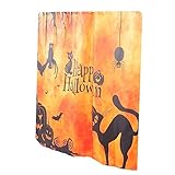 Cabilock 1 Stück Halloween-Katze-Duschvorhang Halloween-Duschvorhang Halloween-Thema-Duschvorhang Dekorativer Badevorhang Halloween-Vorhänge 3D-Orange-Polyester Dekordruck