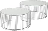 Kare Design Couchtisch Wire (2/Set), Weiß, 33,5x69,5x69,5cm