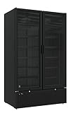 METRO Professional Glastürkühlschrank GSC5100BNC, 120 x 75.8 x 200.1 cm, 1075 L, Doppeltürig, schwarz