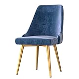 Esszimmerstühle, Esszimmerstühle/Sessel, moderner, Blauer Samt, gepolsterter Sitz, Wohnzimmerstühle, Gäste-Rückenlehne, Freizeitstuhl, Hocker, Größen: 50 x 50 x 90 cm