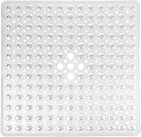 Yimobra Duschmatte, rutschfest Duscheinlage mit Saugnäpfen, Sicherheits Schimmelresistent Duscheinlage mit Ablauflöchern, Antirutschmatte Dusche BPA frei Maschinenwaschbar, 53 x 53 cm, Transparent