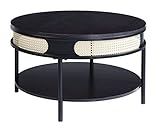 ACME Furniture Runder Couchtisch mit offenem Regal, Schwarz