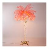 Binn Bogenlampe LED-Stehleuchte mit Feder-Schatten-Fußpedal-Push-Schalter und hoher Pole Moderne, stehende Beleuchtung for Wohnzimmer Tageslichtlampe (Color : Orange)