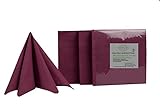 Sensalux Gastro-Servietten, 50 Stück, Farbe wählbar, 3-lagig 1/4-Falz 33 cm x 33 cm, hochwertige Servietten, ideal für Partys, Hochzeiten, Geburtstage Bordeaux-violett